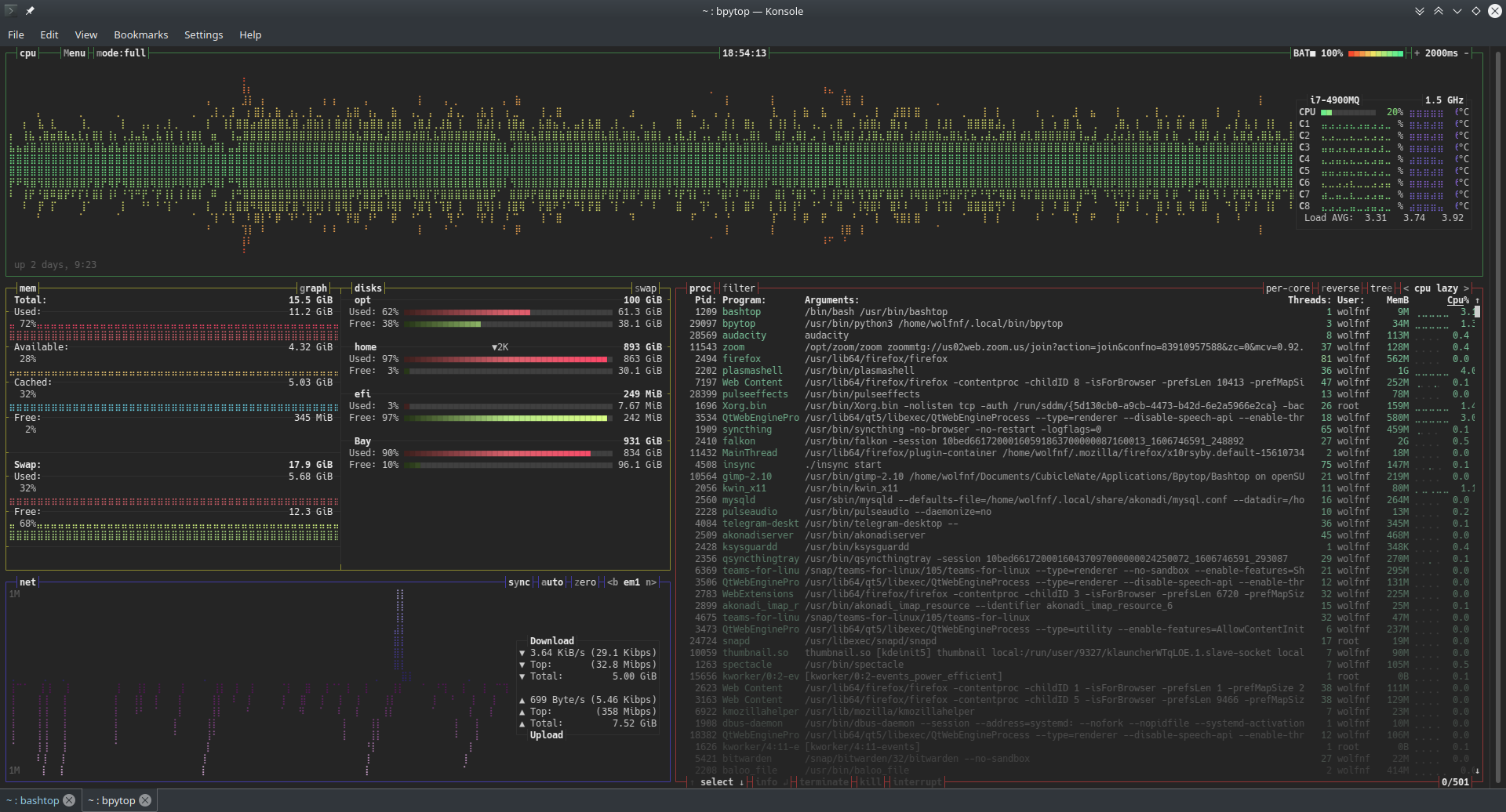 Bpytop on openSUSE | Terminal – CubicleNate.com
